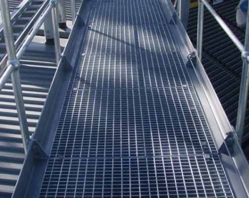 Hot DIP Galvanized Steel Stair Tread T325/30/100 and T255/30/100 Customizable Sizes for Welded Flat Bar Grating Stairs