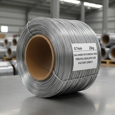 0.7mm 25kg / รอลล์ ทนต่อการกัดกร่อน สายเชื่อมเหล็กเหล็กเหล็กเหล็กเหล็กสําหรับรั้วและการก่อสร้าง